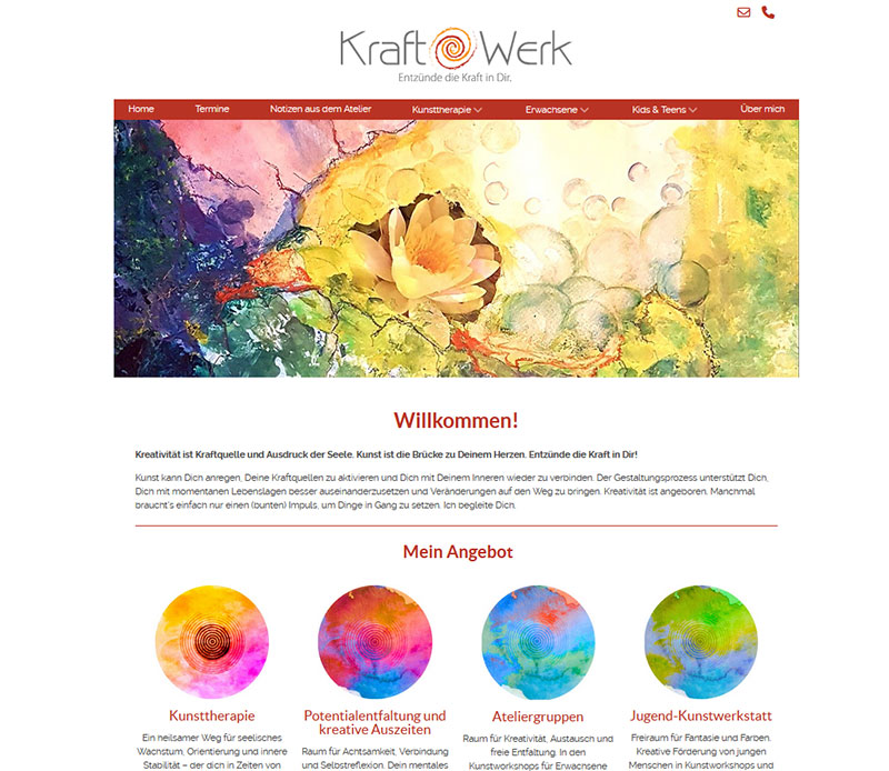 Vorschaud der Startseite der Webseite das-kraftwerk