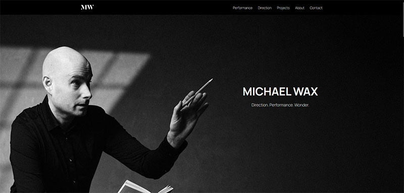 Vorschau der Startseite der Webseite für Michael Wax